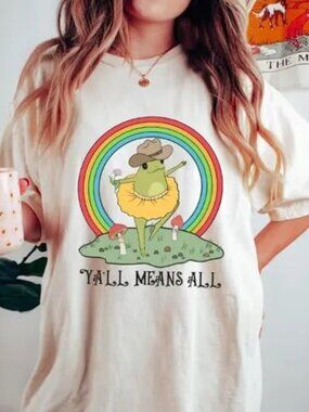 Yall Means All Frog Shirt, Pride Graphic T-Shirt, Pride Month Tee